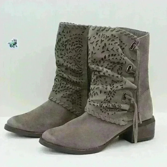 Naughty Monkey Women's Vamp Phyer Taupe Suede Leather Ankle Boots Size US 8 - Picture 1 of 11
